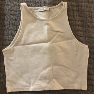 Aritzia White Halter Crop Top